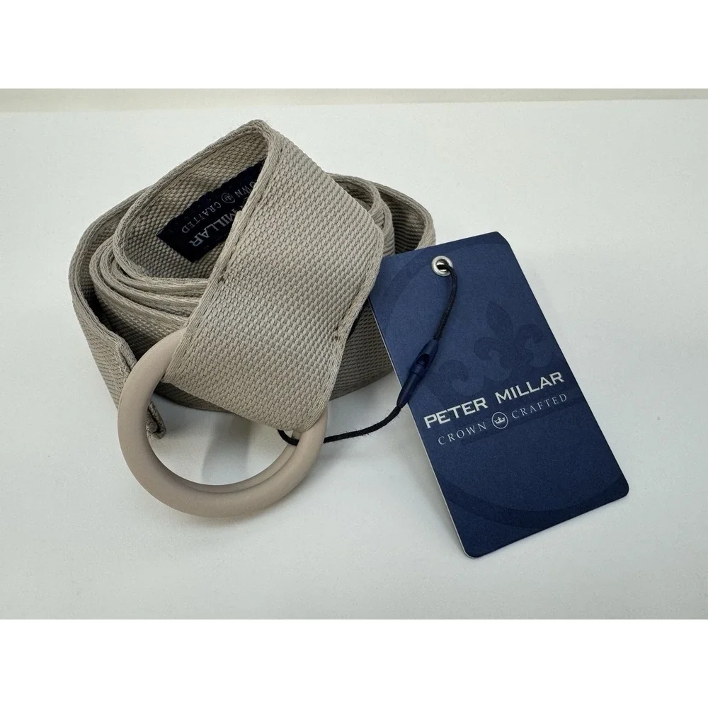 NWT PETER MILLAR‎ CROWN CRAFTED PERFORMANCE O-RING BELT SIZE XXL 2XL KHAKI $90